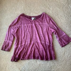 Anthropologie Fuchsia Block Pattern Top